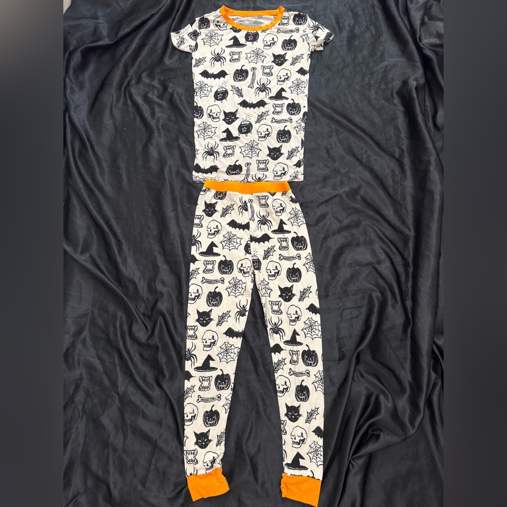 Little Sleepies Kids Halloween Pajamas Set Bats Pumpkins Spiders Skulls